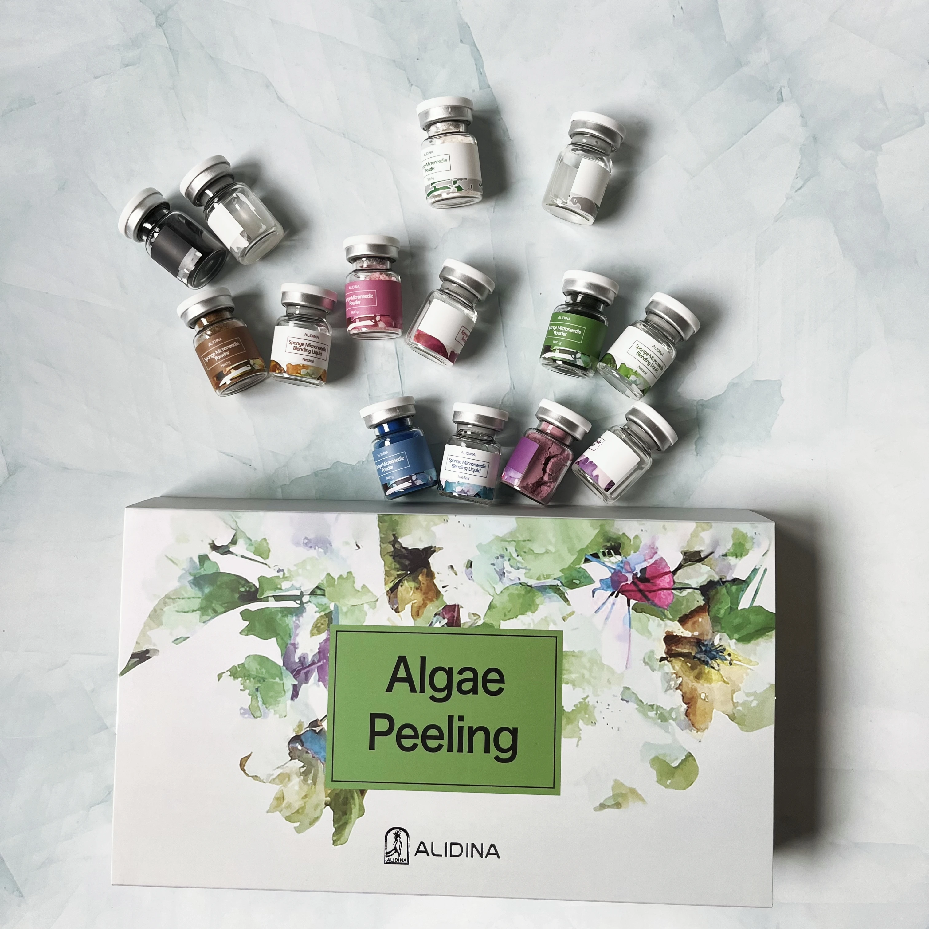 a 85% Algae Peel Powder Spongilla Spicules Peeling Acne Treatment No Chemical Peeling Serum