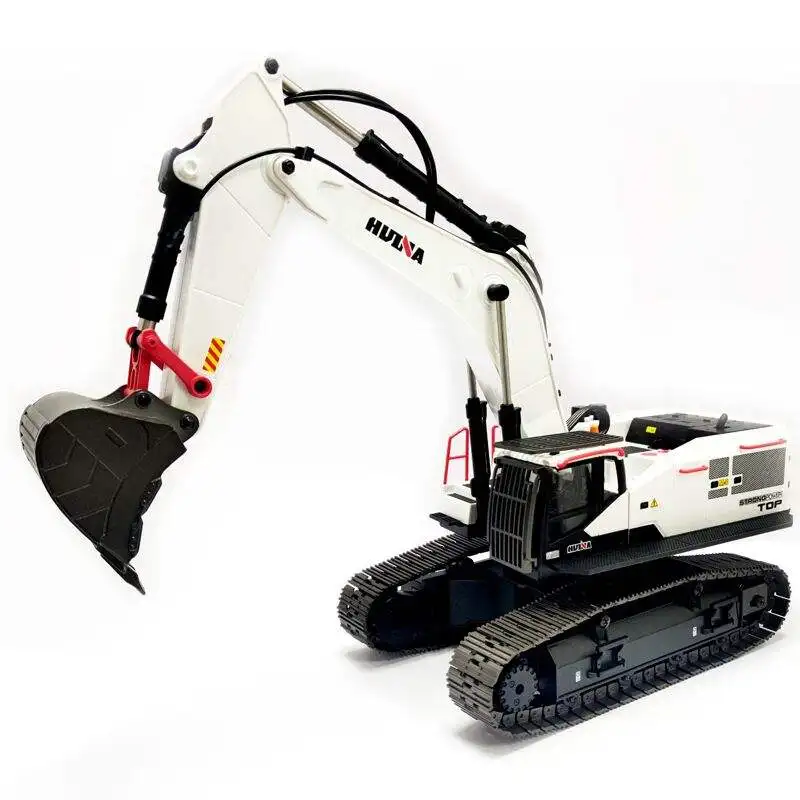 Huina 1594 Metal Excavator 1:14 Scale 22 Channel Alloy Simulation Remote Control Excavator Electric Toy Trucks  for Kids
