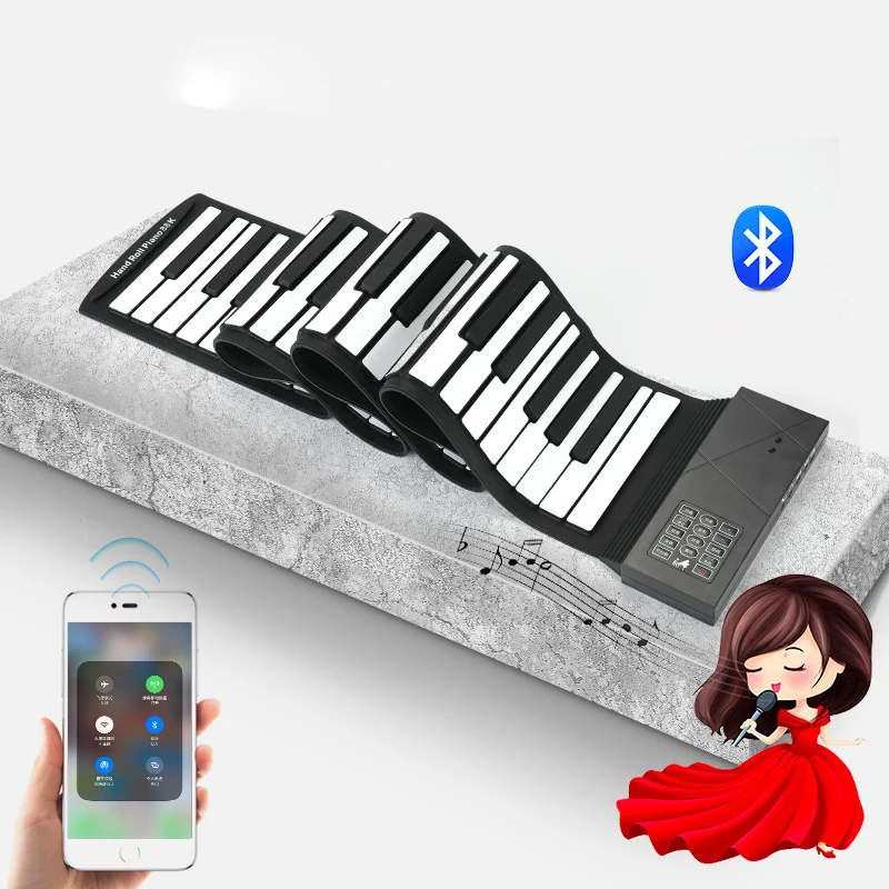 2021 новый музыкальный инструмент Детский водонепроницаемый Электрический рулон пианино из натурального силикона для дошкольного образования