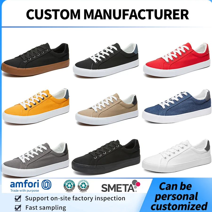 Wholesale Casual Men Canvas Tennis Sneakers With Custom Logo Classic Canvas Casual Shoes For Men Unisex