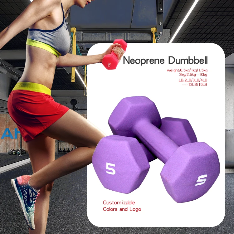 Various Color  cast Iron Vinyl neoprene  Dumbbells  Plastic Dipping Yoga Dumbbell