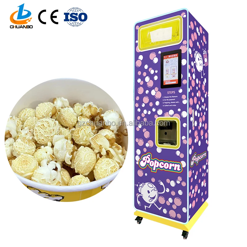 Popular Fast Food Cinema Popcorn Vending Machines Automatic Snacks Popcorn Vending Machine