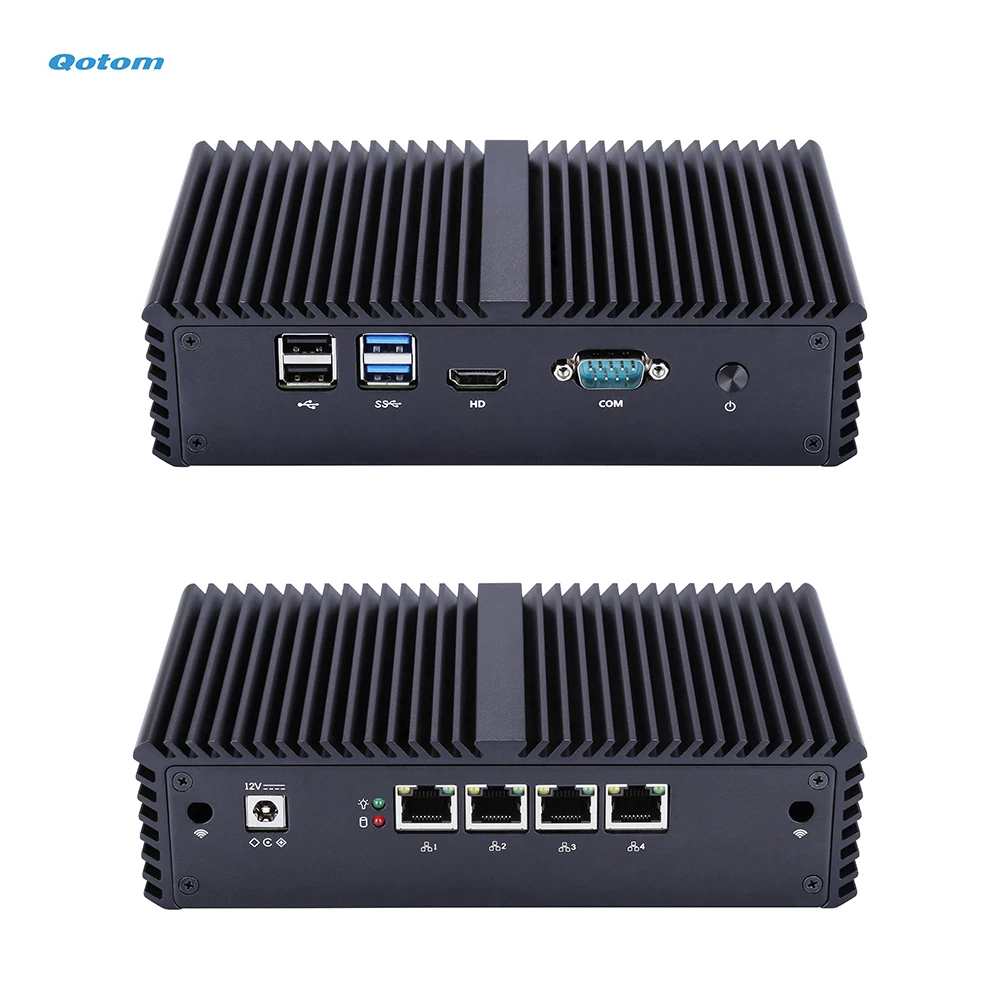  Qotom настольный мини ПК Intel Core i5-5200U бортовой процессор 4x Gigabit LAN RS-232 офис фабрики усовершенствованного маршрутизатора