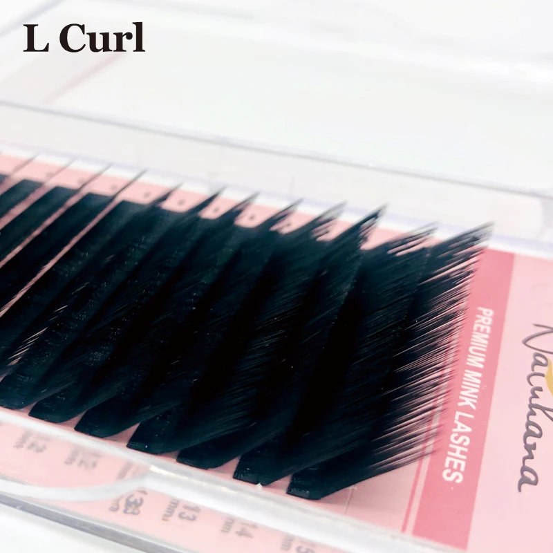 NATUHANA L L+ LC LD LU shape Eyelash Extension Wholesale Custom Private label Individual False Mink Eyelashes