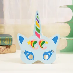 Wholesale 12PCS Cheap Paper Luminous Unicorn Mask for Kids Birthday Party Supplies