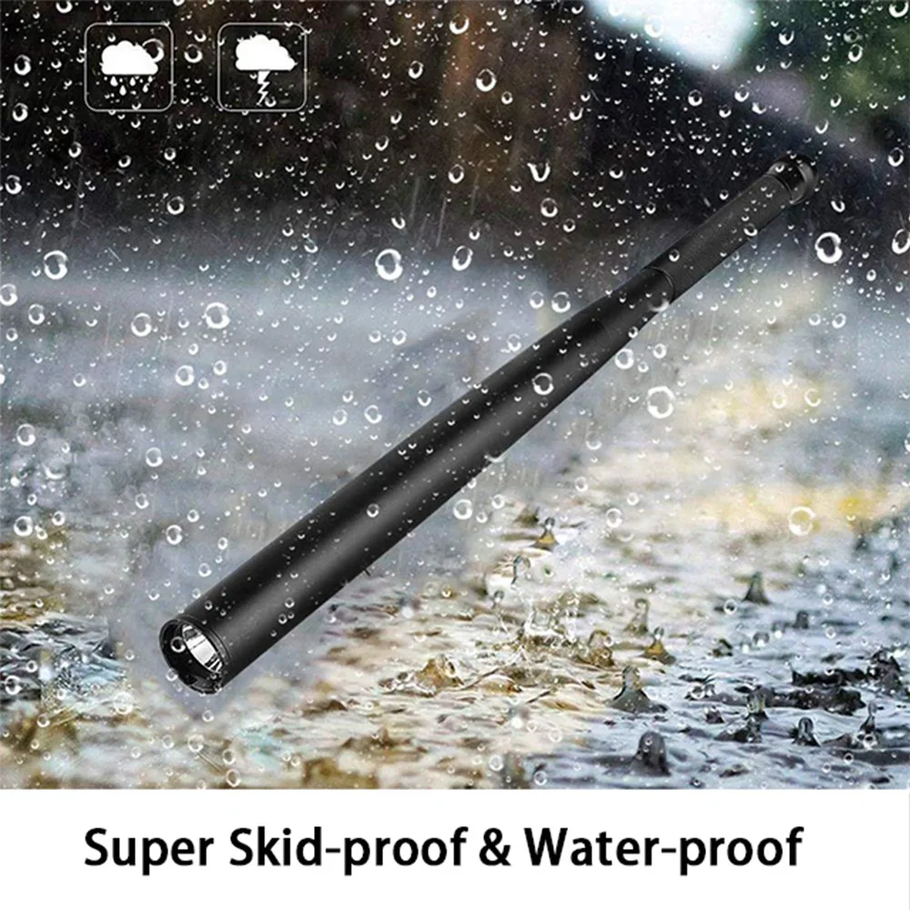 Newest Security LED Flashlight Stick Outdoors Emergency Personal Torch Supplies Extended Baseball Baton Anti Riot Equipments