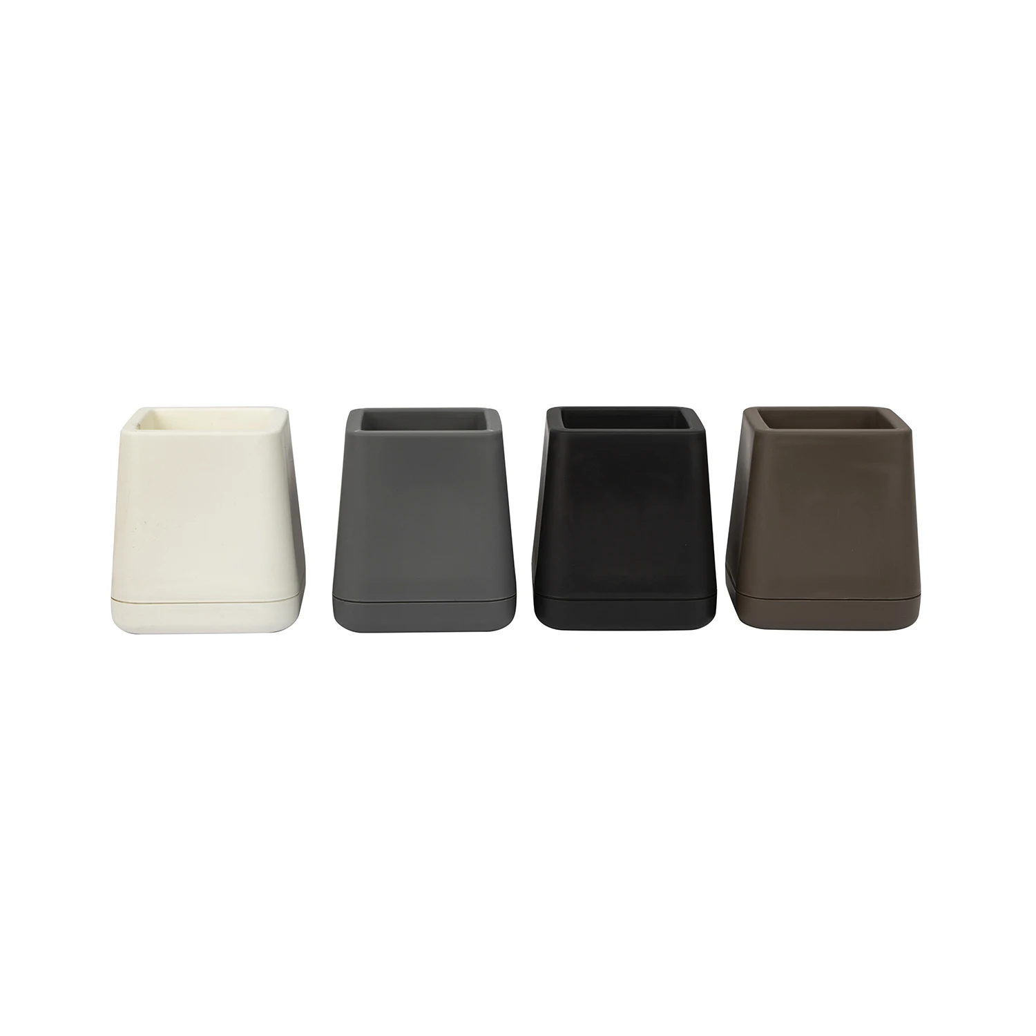 Desktop classic square white black brown grey plastic flower pot planter pots
