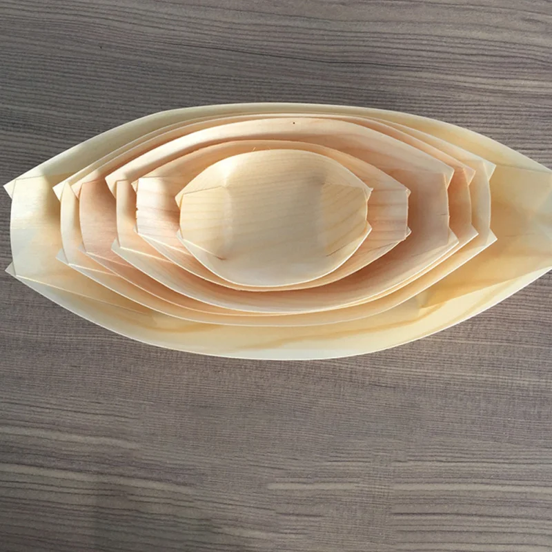 2023 High Quality Natural Disposable Sushi Wooden Boat