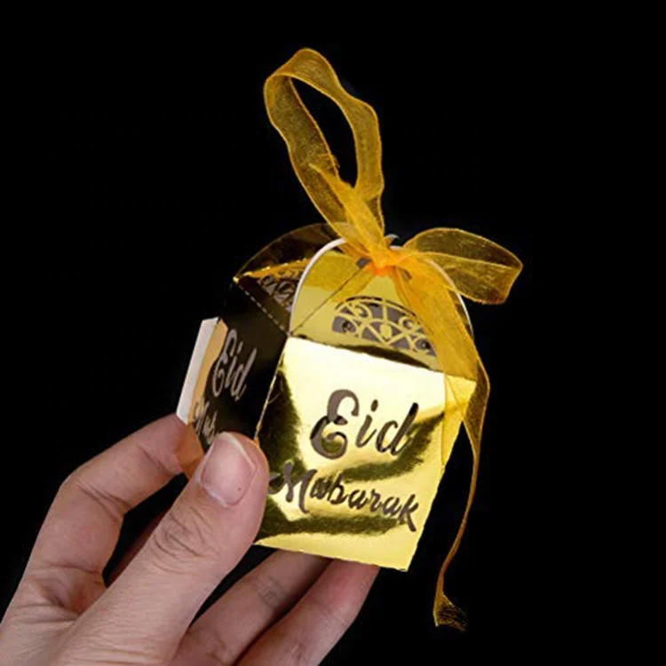 
Hollow Out Eid Mubarak Paper Candy Box Party Favor Boxes 