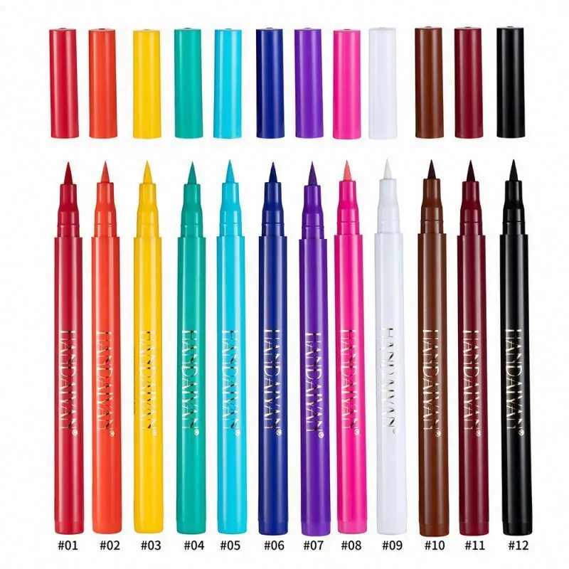 label cosmetics waterproof liner liquid 12 colors colorful neon eyeliner pen High quality private oem odm eye mask