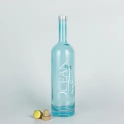 Large liquor bottle 1L custom logo printed tall glass spirits bottle whiskey vodka gin Arizona glass liquor bottles