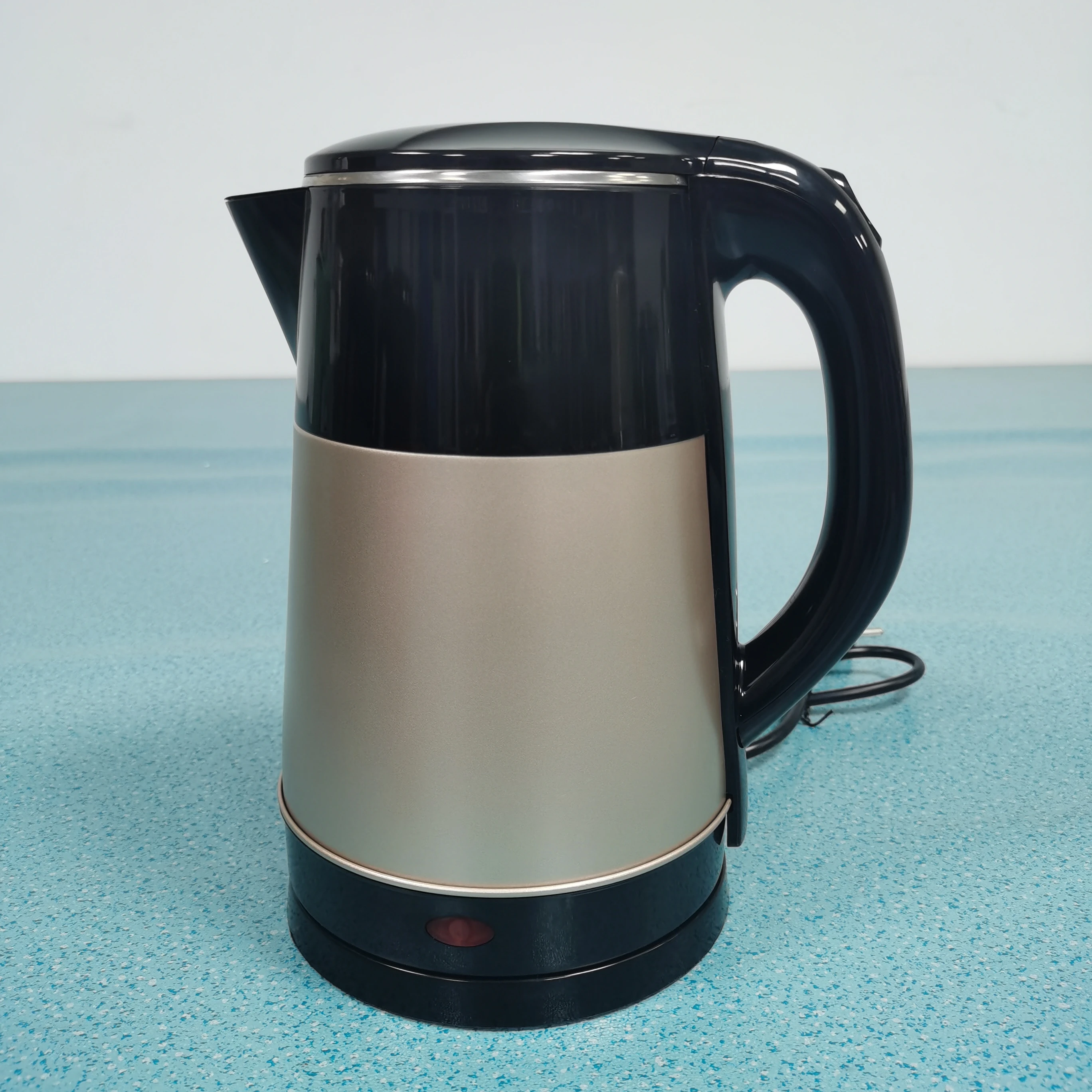 Black and golden color stainless steel electric kettle with stable performance 2.3L