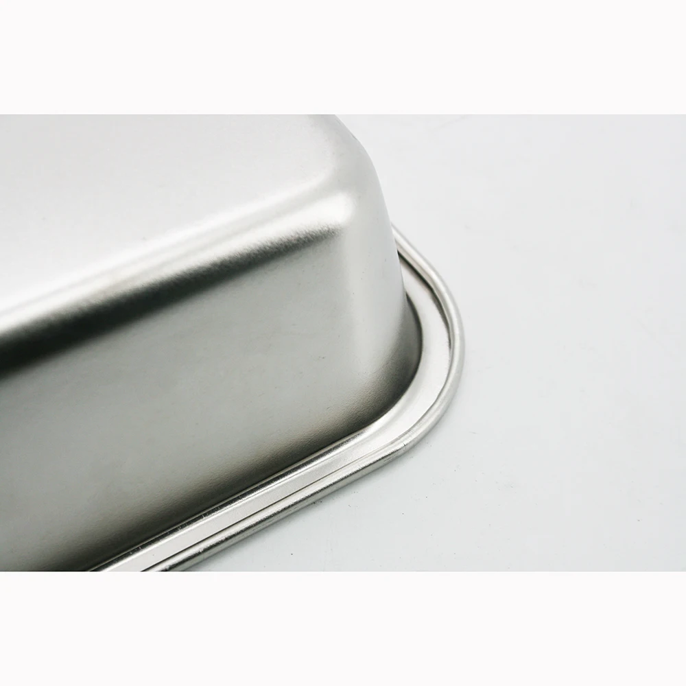 Прямоугольный поднос для еды из нержавеющей