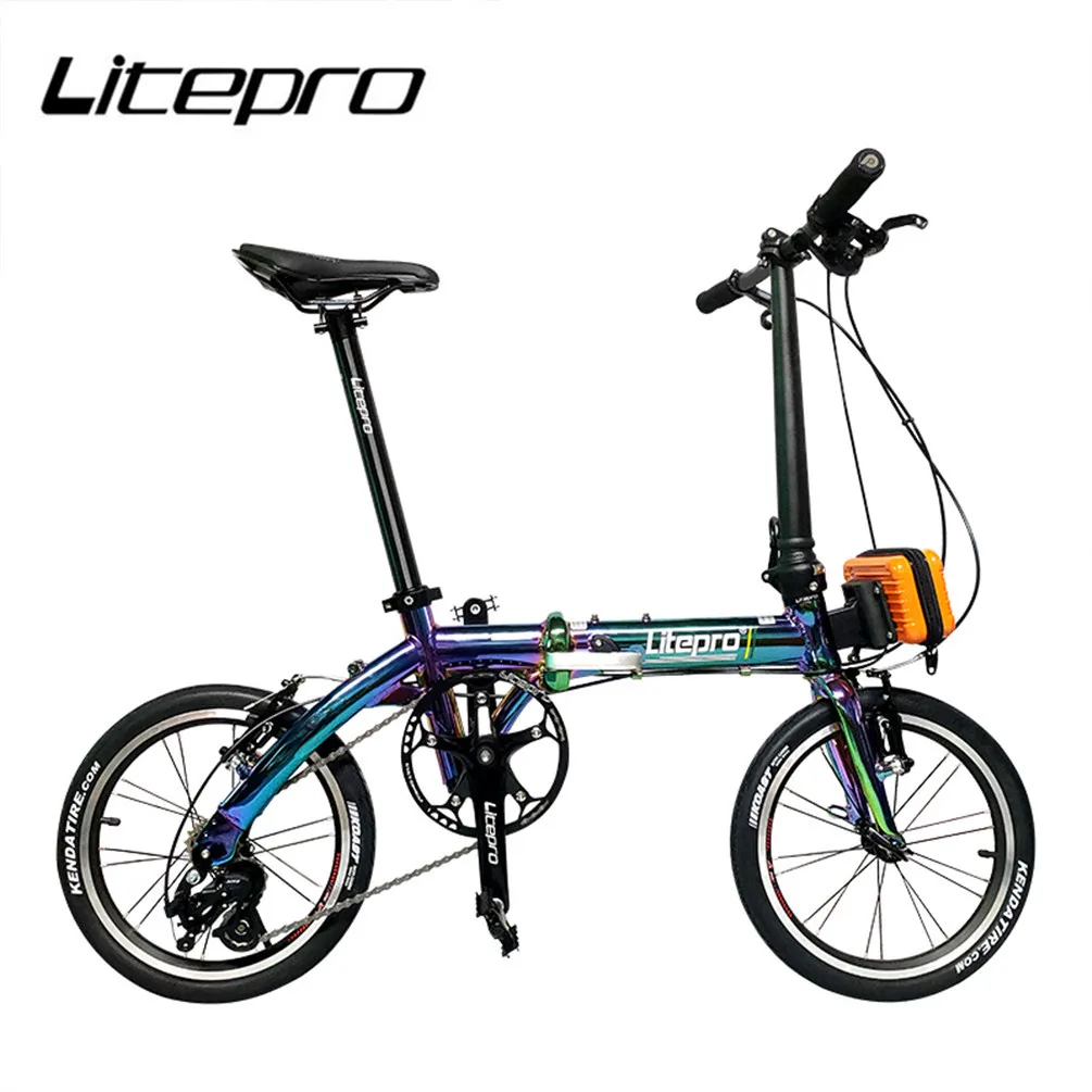 Litepro 412 14/16 дюймов складной велосипед Алюминиевый сплав мини модификация красочный внешний 3 5 скоростей велосипедный