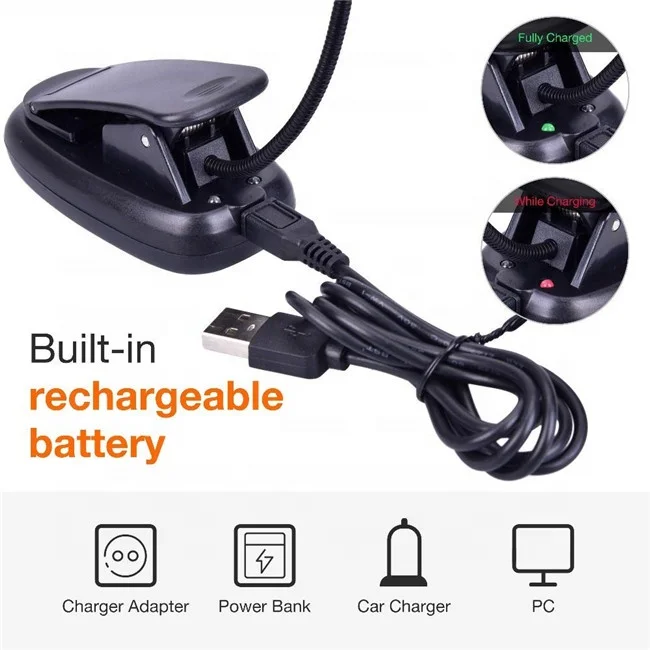 Book Light Eye-Care Clip Warm USB rechargeable book light