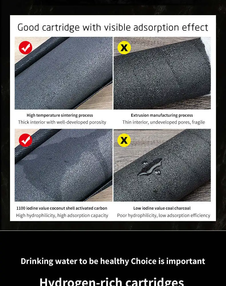 Reduce the flavor of the filter by using an activated carbon fi Compressed activated carbon filter element