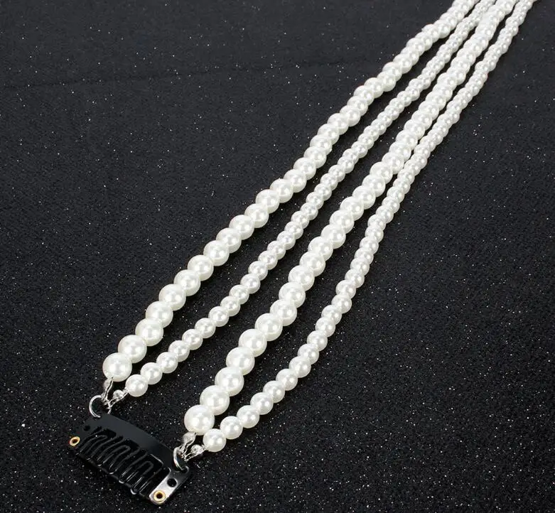 wholesale 2019 newest pearl chain tassel hair accessories fashion women extension pearl hair chain accessory