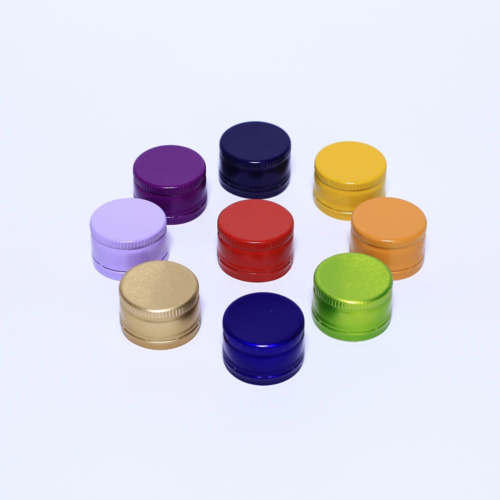 Pilfer-Proof Cap / Plain Silver Aluminum Screw Cap 28mm PE Foam Liner for Soft Drinks and Alcohol Drinks