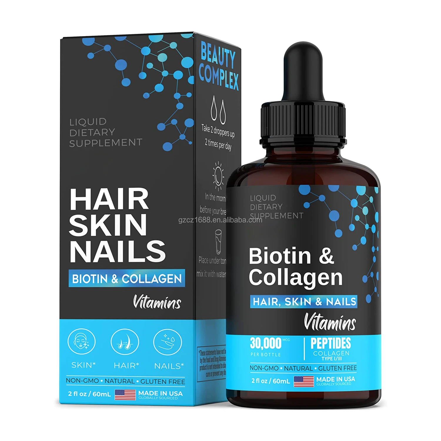 OEM Natural Hair Growth DHT blocker Anti Hair Loss Treatment biotin serum for hair root deep nourishing