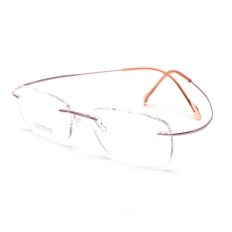 Новинка 2021 Безрамная модная Женская легкая оптическая оправа Бета титановая для очков без оправы