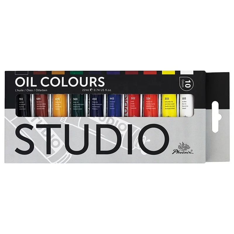Phoenix Professional Oil Paint High Quality Aluminium for Students and Artist Tube Oil Color Painting Non Toxic 10 Colors 22 ML
