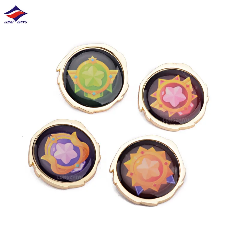 Longzhiyu high quality metal badges maker professional custom uv printed badges pin wholesale cute animal logo pins