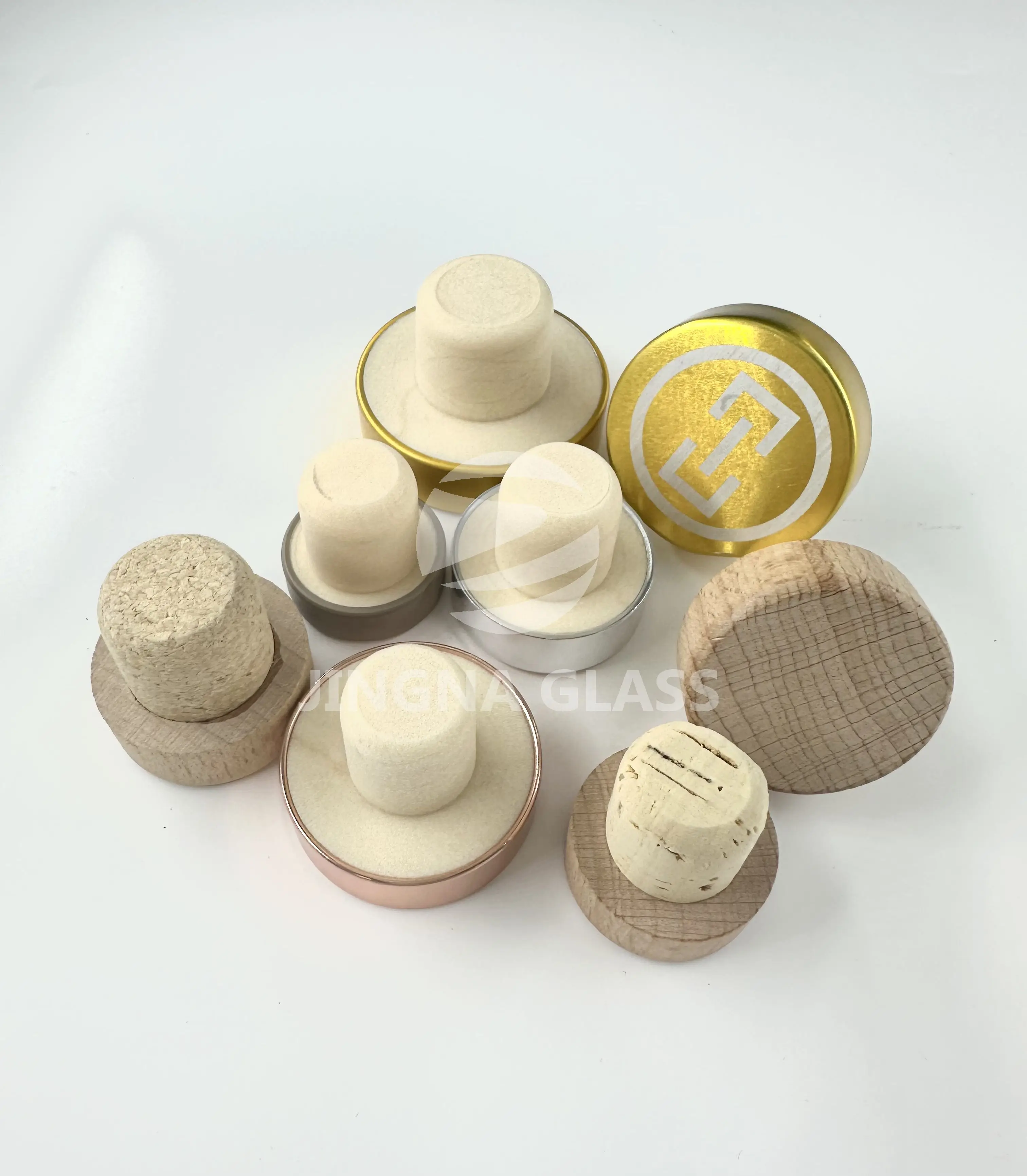 Spirit Liquor Vodka Brandy Wine Bottle Topper Cork Screw T Bottle Cap pe Wood Glass Metal Aluminum Bottle Cap