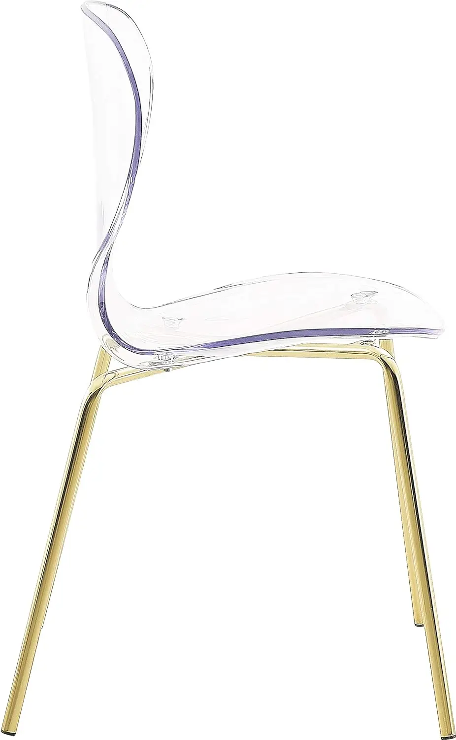 Hot Sale Contemporary Lucite Polycarbonate Stackable Dining Chair with Sturdy Metal Legs