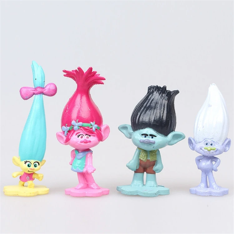 New Arrival Cartoon Action Figure Toy Lovely Trolls PVC Figurines Mini Size Trolls Figure Toy for Kids