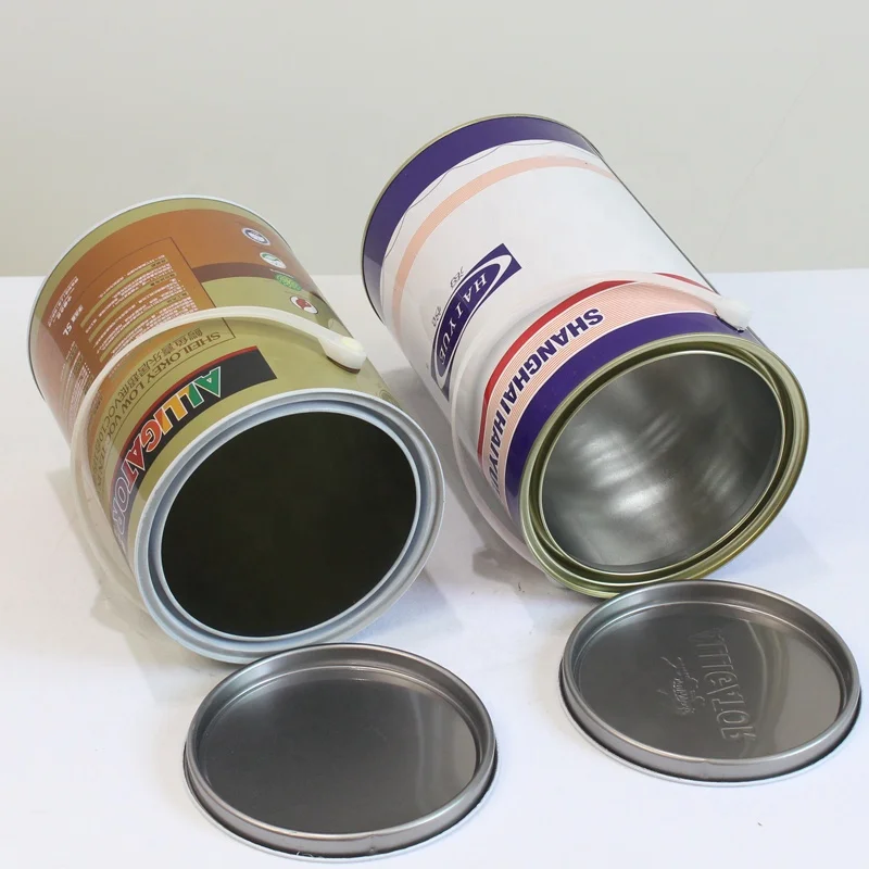 Printed Small 5L Empty Tall Round Tin Paint Can with Plain Lever Lid China Manufacturer