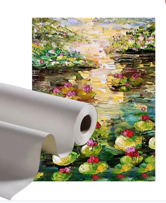 Wholesale Blank Inkjet Printing Canvas Roll Printable ECO solvent Ink Linen cotton Linen Fabric For Oil Paintings