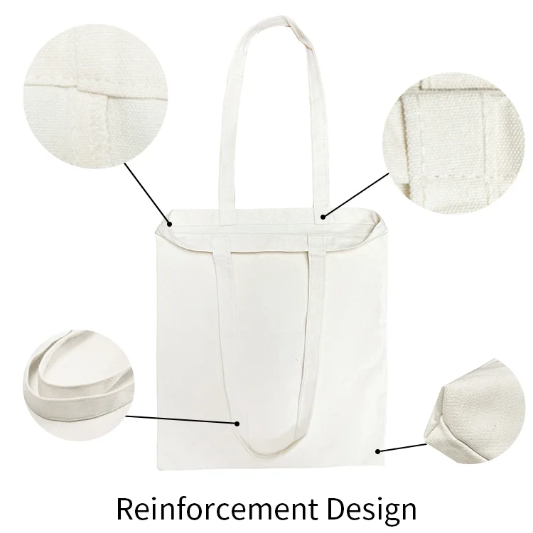 Heavy Duty Black Wholesale Cotton Canvas Heavy Thick Tote Bag For Shopping Tote Beige Large Canvas Grocery Bags For Daily Use