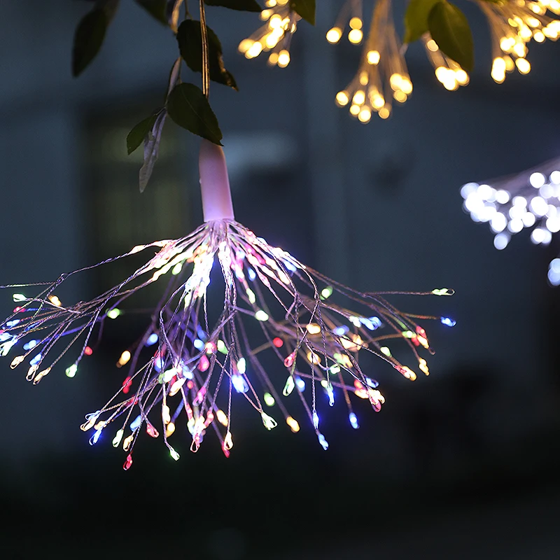 Hot Sale Led Firework Light Decorative String Lights Christmas Lights Outdoor Waterproof 8 Mode Lamp Party Wedding Christmas