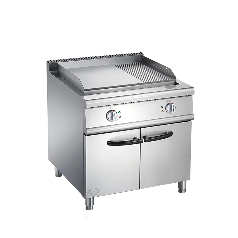 Commercial Grill Griddle BBQ Counter Stainless Steel Table Flat/grooved Top Barbecue Electric Griddle Electric Baking Tray