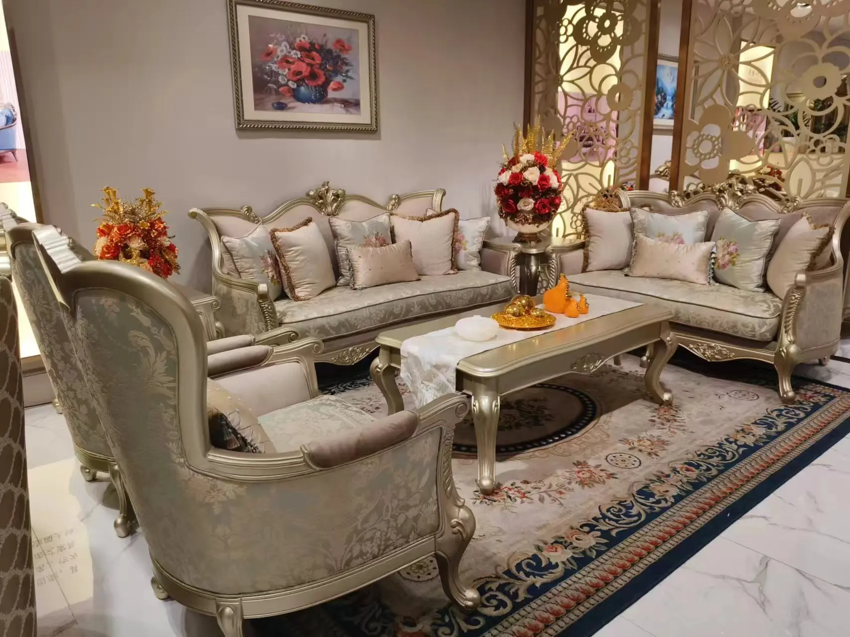 New design Sofa Living Room furniture set Solid Wood Genuine leather Living Room Sofas classic sofa set