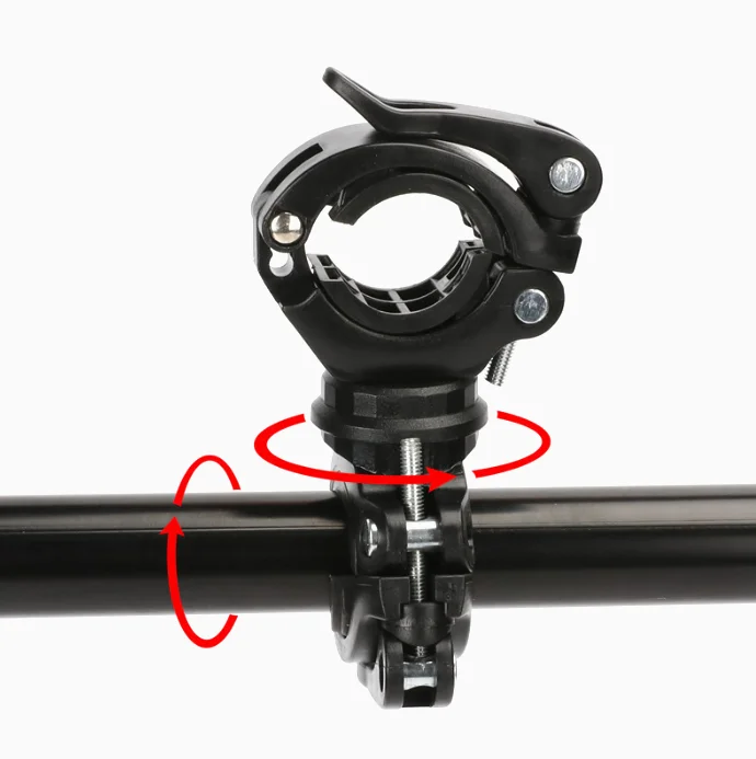 360 Degree Rotatable MTB Bike LED Front Light Flashlight Mount Holder Cycling Lamp Torch Mounting Bracket