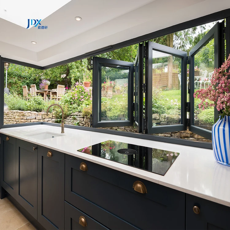 Высокое качество стильные алюминиевые балконные двухстворчатые окна Заводская оптовая продажа горизонтальные двустворчатые производитель