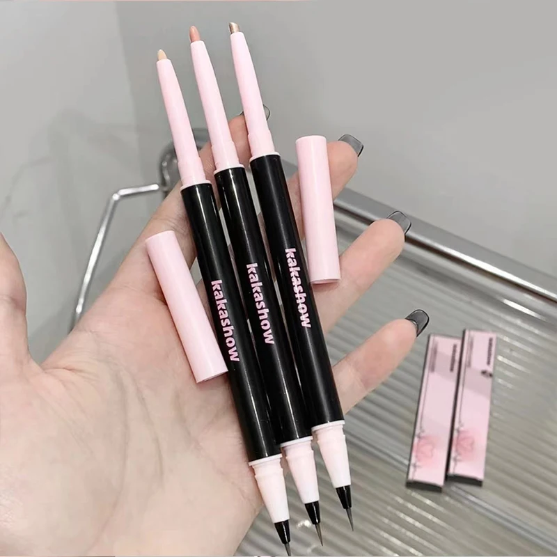 Kakashow Double Headed Lying Silkworm Pen Pseudo Natural Appearance Natural Brightening Eyeshadow Pen
