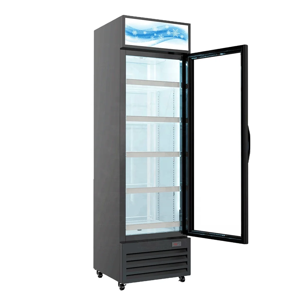APEX Commercial Cooler Upright Fridge Glass Door Soft Drink Showcase Display Refrigerator