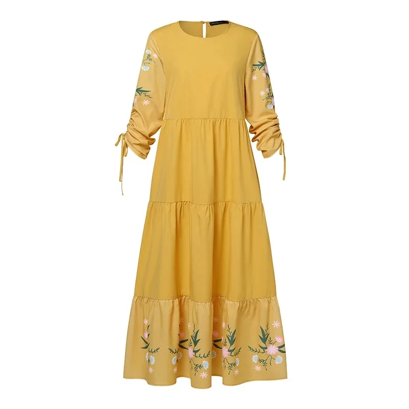 Luxury Long Sleeve Muslim Modest Dress for Women Eid Arab Femme Hijab Abaya Elegant Evening Party Jalabiya Islamic Turkey Dress