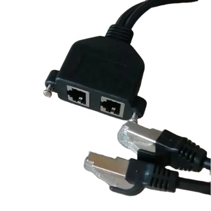 Двойной RJ45 Женский панельный удлинитель Cat5e Ethernet LAN Сетевой кабель 50