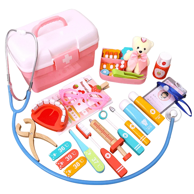 
Hot Sale Best Quality 25-piece Set New Plastic Medicine Doctor Toy Pink/blue Basic 25-piece Set 