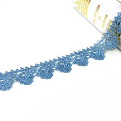Solid Color Border Guipure Rope Lace Trim Polyester Embroidery Lace For Garment Cross Thread Design