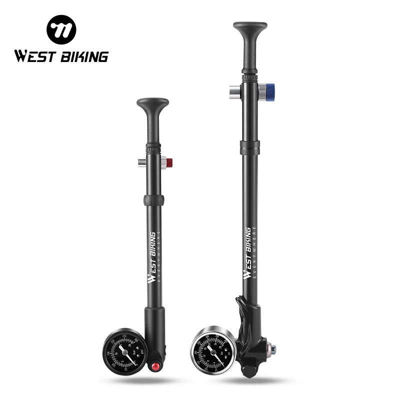 WEST BIKING Bike Pump Front Fork Shock Absorber Rear Pump Aluminum Alloy Bicycle High Pressure Pump Bike Accessories