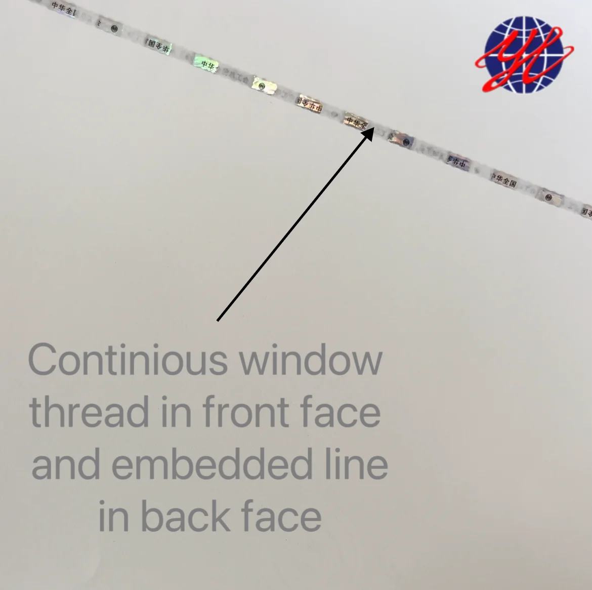 Custom Fixed-distance Watermark Security Paper with Laser  Security Thread and Invisible UV Fiber for Cheque Label Certificate