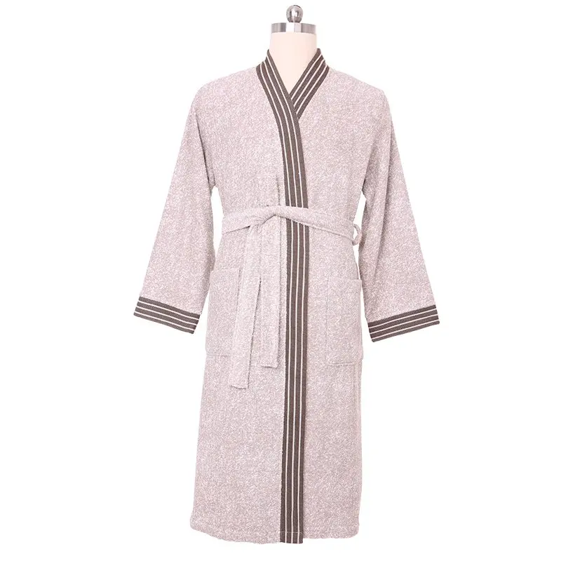 
Hot Selling Hotel Man Sleepwear Cotton Bathrobe Robes Fiber Bathrobes With Custom Logo 