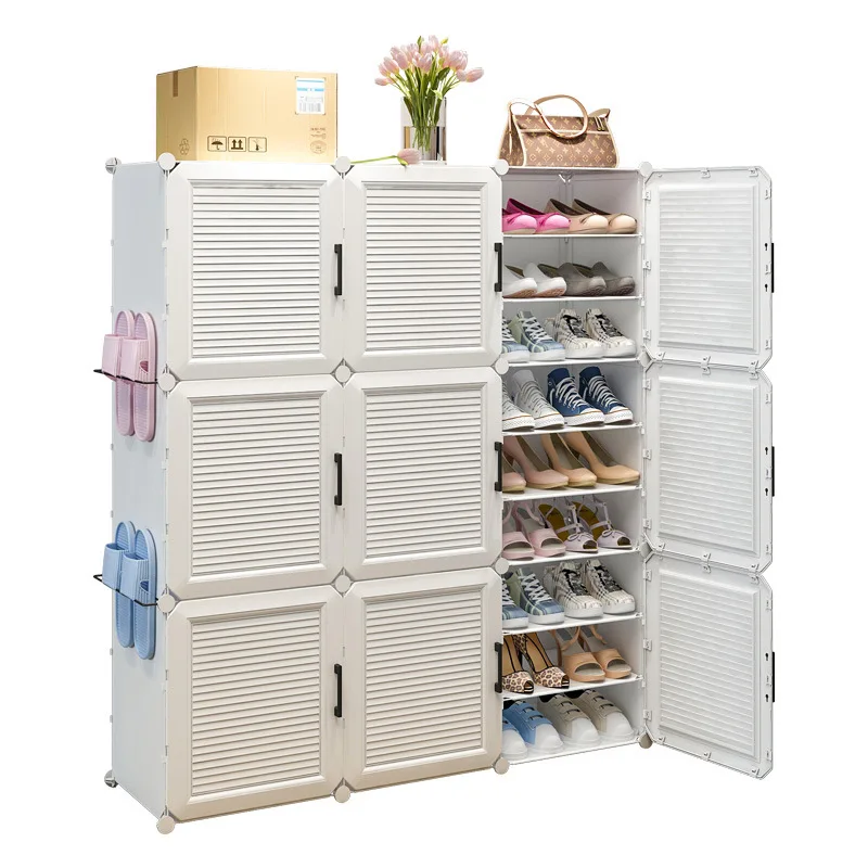 Simple shoe rack household living room furniture  dust-proof economical modern disassembly shoe cabinet