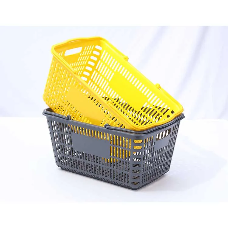 Yellow Shopping Basket Grocery Fruit Bread Plastic Storage Basket with Holes