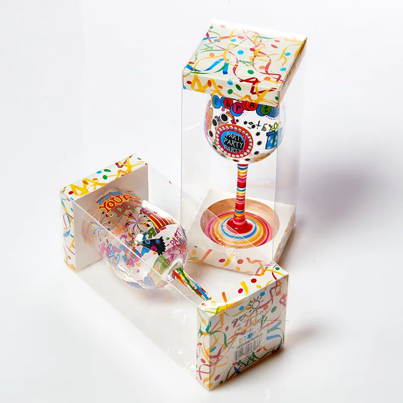 Забавное Рождественское украшение на заказ, бокал с цветным штоком, бокал для вина с принтом