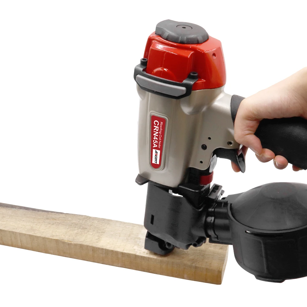 CRN45A Industrial Grade Pneumatic Coil Nail Gun 15 GA Steel Wire Roofing Welded Asphalt Fiberglass Shingles Wood